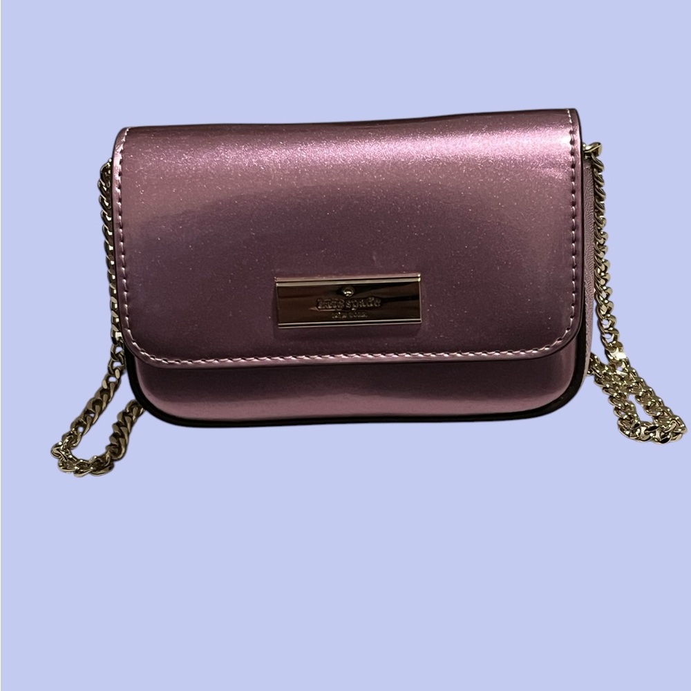 Kate Spade NWOT Kenzie Limited Edition Metallic Card Case Micro Crossbody - Picture 3 of 9